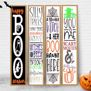 Halloween standing Porch signs - VINYL ONLY, ghosts, witches,glitter vinyl, holiday decor, spiders, webs, costumes, front porch