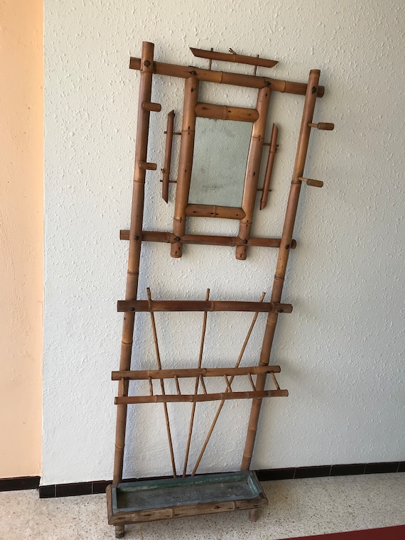 Antique bamboo coat rack