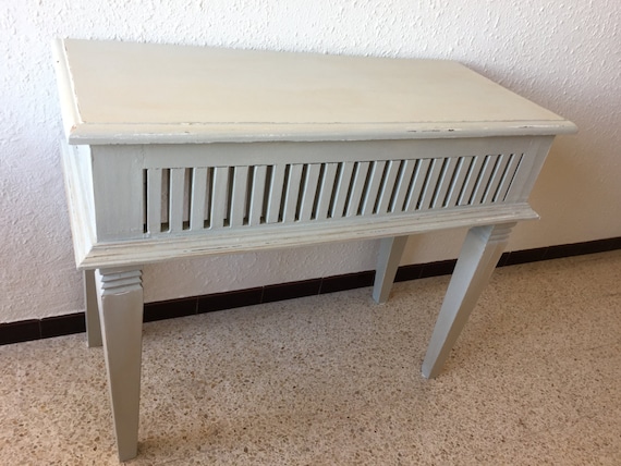 Beautiful solid wooden weathered gray-green console