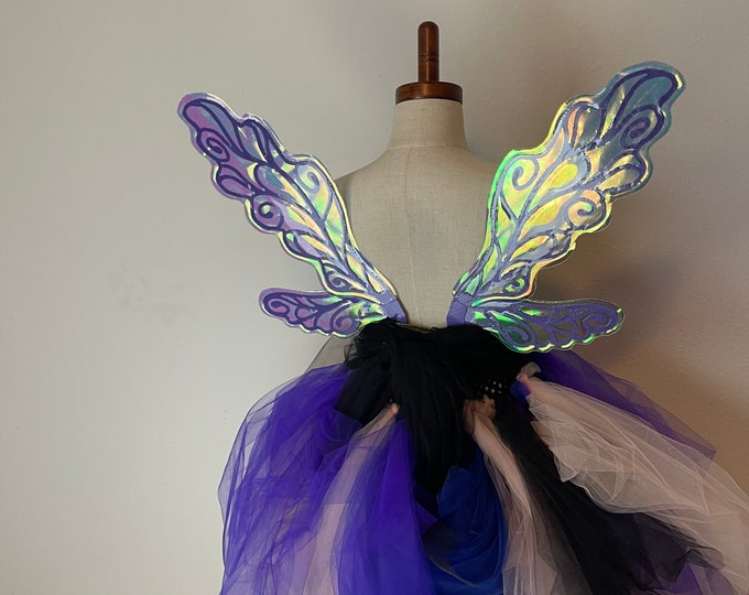 Medium Iridescent Purple and blue Fairy Wings