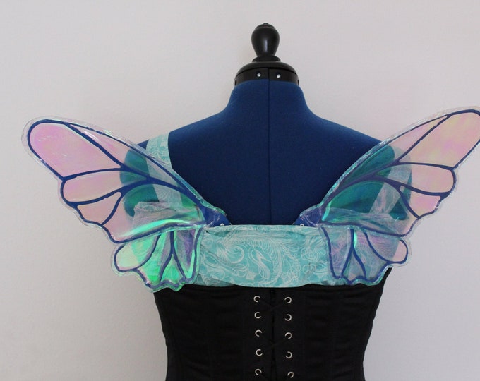 Small Blue Iridescent Butterfly Fairy Wings