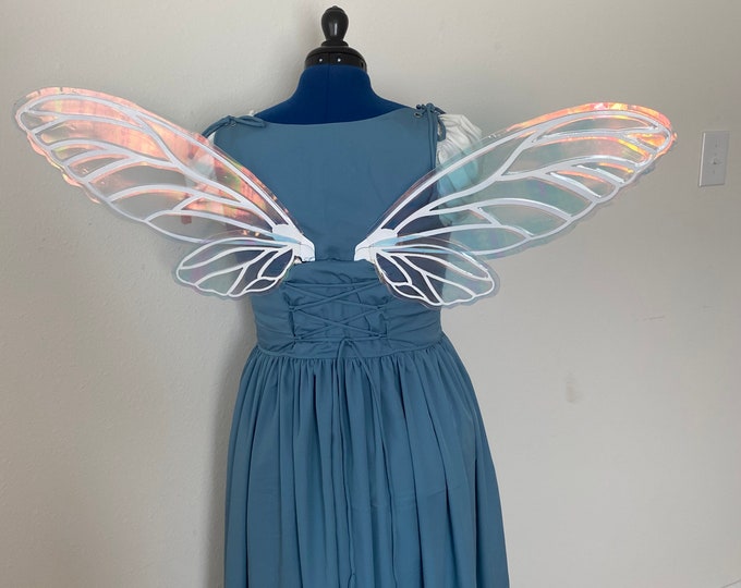 Medium Iridescent White Fairy Wings