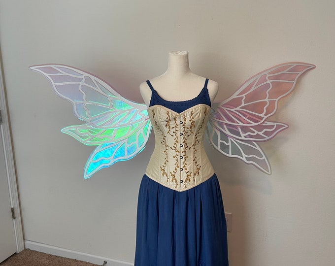 Extra Large Pink, Purple and Blue Iridescent Fairy Wings, Iridescent Adult Fairy Costume Wings