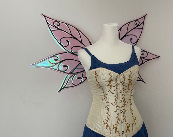 Medium Black and Purple and Iridescent Fairy Wings, Costume Fairy Wings, Gold Fairy Wings