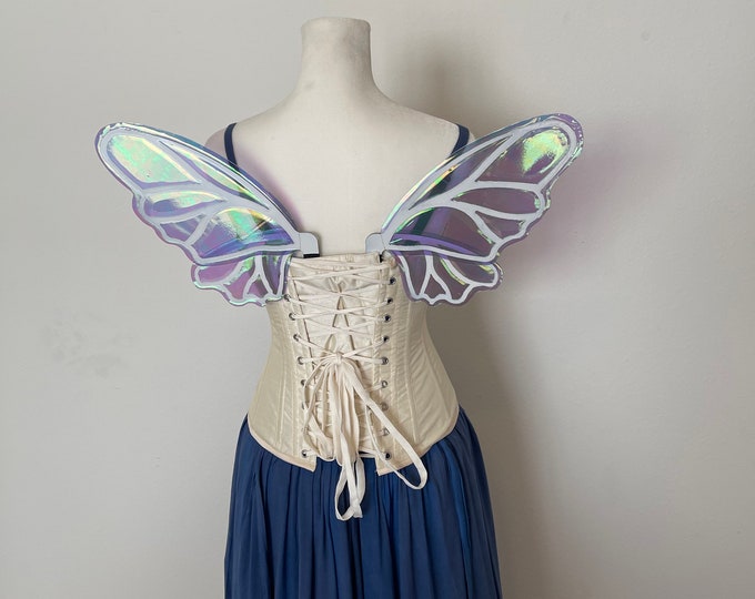 Small Green And White Iridescent Fairy Wings