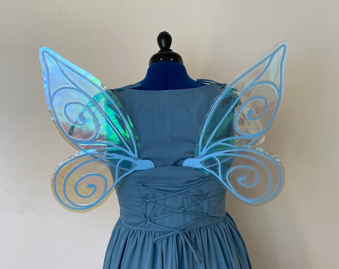 Medium Iridescent Blue Fairy Wings