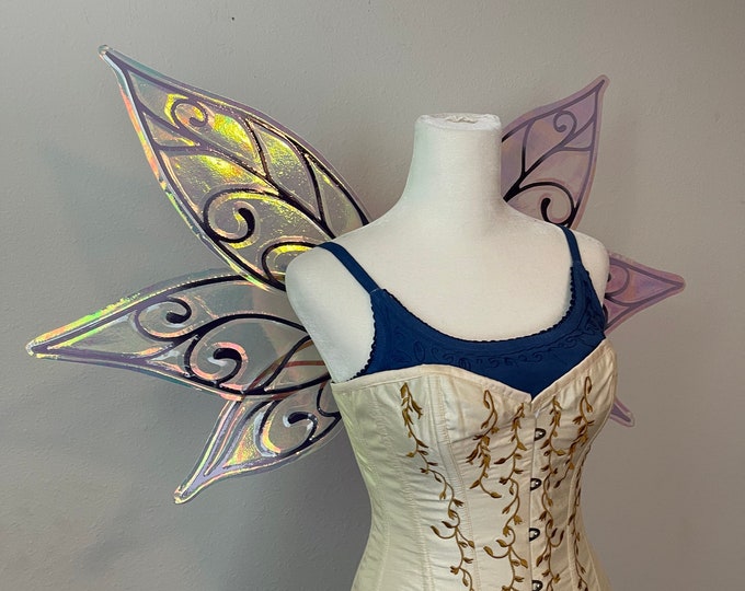 Medium Purple and Iridescent Fairy Wings, Costume Fairy Wings, Gold Fairy Wings