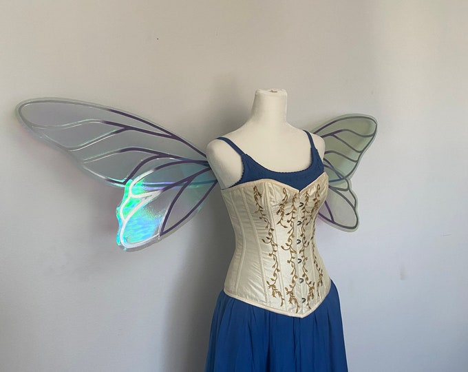 Large Purple, Silver and Blue Iridescent Fairy Wings, Fairy Costume Wings, Cosplay Wings