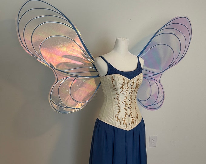 Extra Large Iridescent Blue Fairy Wings