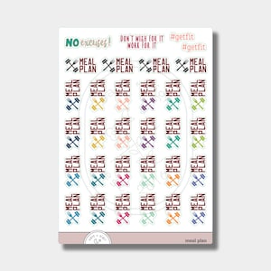 Meal Plan // Planner Stickers, Gift, Fitness, Gym