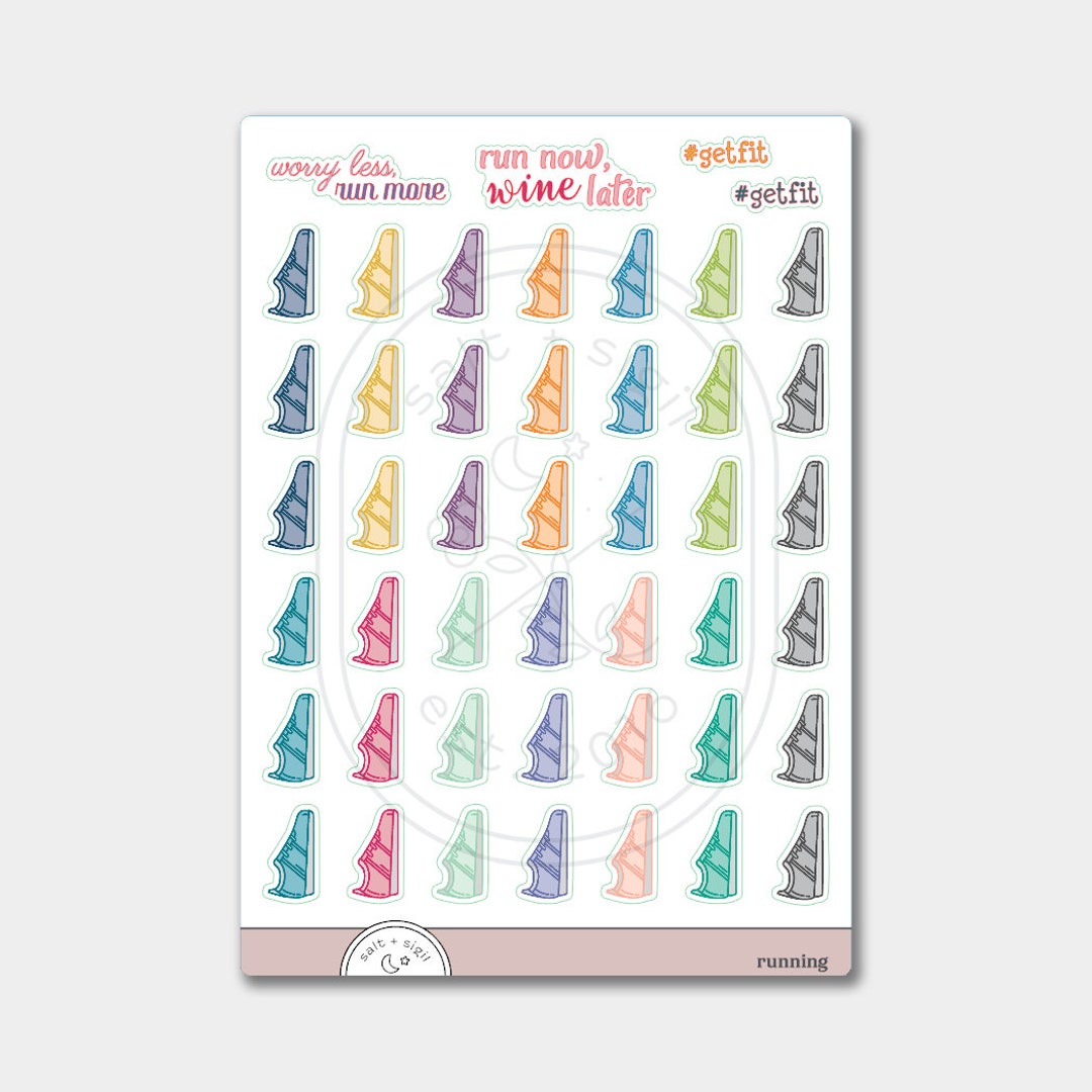 Running & Steps // Planner Stickers, Gift, Fitness - Etsy