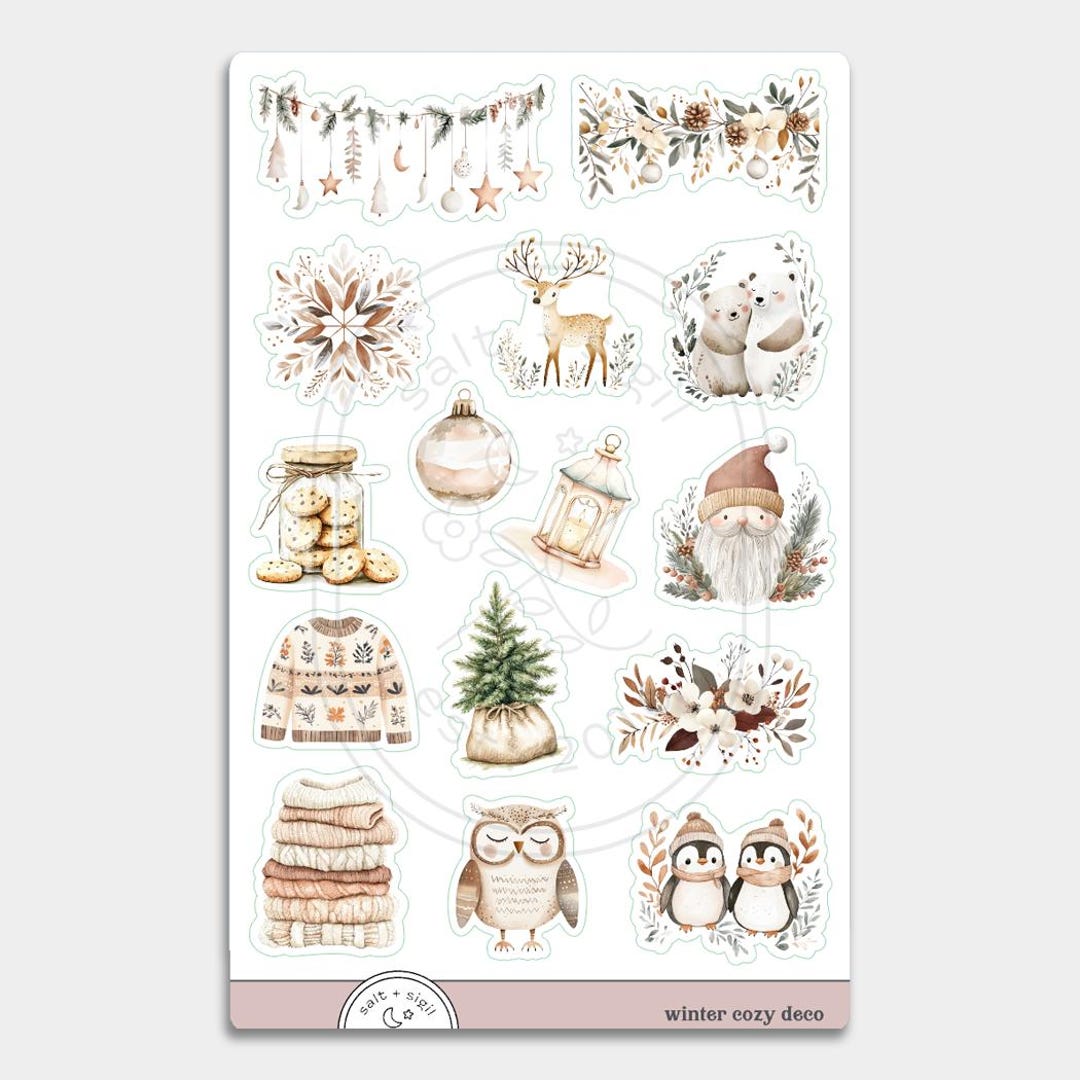 Winter | Cozy // Deco Sheet - Planner Sticker, Yule, Witch, Journal - Etsy
