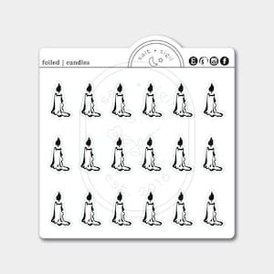 Candles // Foil Icons - Planner Stickers, Gift, Witch