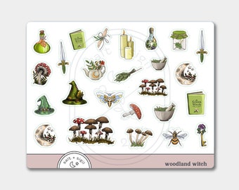 Woodland Witch Sampler // Planner Stickers, Cottagecore, Pagan