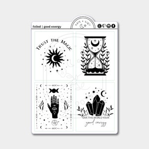 Good Energy // Foil Fullboxes - Planner Stickers, Gift, Witch