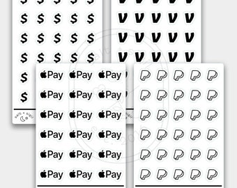 Cash/Payment Apps // Foil Tiny Icons - Planner Stickers, Gift, Money