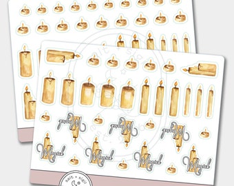 Candle Magick // Planner Stickers, Journal, Pagan, Witch, Grimoire