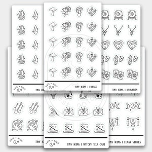 Witch Essentials // Foil Tiny Icons - Planner Stickers, Gift, Pagan