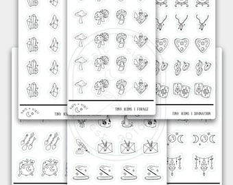 Witch Essentials // Foil Tiny Icons - Planner Stickers, Gift, Pagan