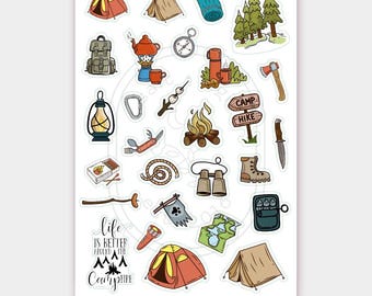 Outdoors | Camping // Planner Stickers - Gift, Scouts, Summer