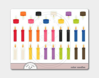 Color Candle Magick // Planner Stickers, Journal, Witch, Pagan