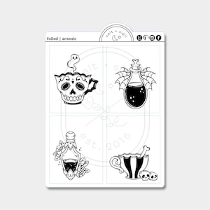 Arsenic // Foil Fullboxes - Planner Stickers, Gift, Witch