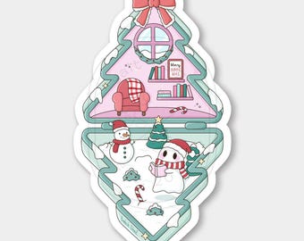 Pocket Xmas Tree // Die Cut - Planner Stickers, Yule, Spooky, Christmas
