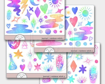 Rainbow Witch // Journal stickers