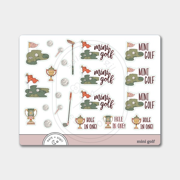 Mini Golf Stickers Etsy