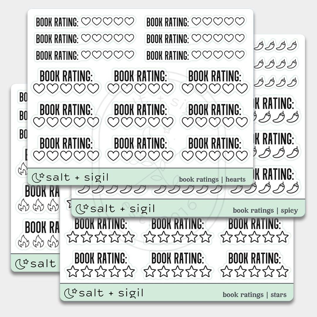 Book Ratings | Bookish Journaling - Planner Stickers, Gift, Reading - Etsy