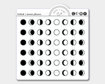 Moon Phases // Foil Icons - Planner Stickers, Gift, Pagan, Witch