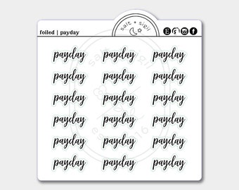 Payday // Foil Script - Planner Stickers, Money, Budget, Gift