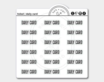 Daily Card // Foil Script - Planner Stickers, Gift, Tarot