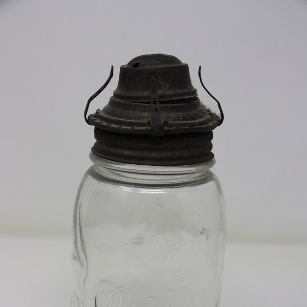 Vintage Kerosene lamp Drey Perfect Mason clear Canning Mason Jar, decorative jars, Industrial decor