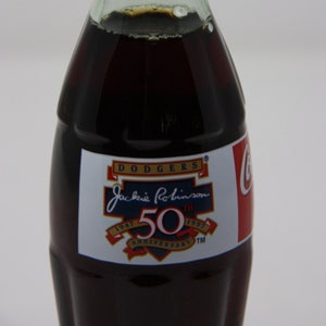 Coca-Cola Jackie Robinson 50th anniversary 1996  8 oz. Special Edition Coke bottle