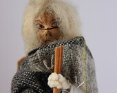 Vintage Appalachian handcrafted hickory nut doll