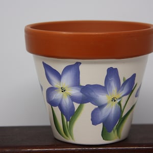 3.5&quot; Hand painted clay flower pot, garden pot, yard & garden decor