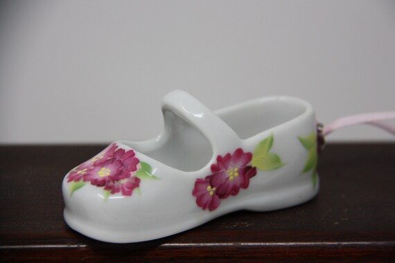 porcelain baby shoe ornament