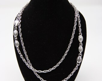 Costume jewelry silver bead chain necklace Monet brand boho