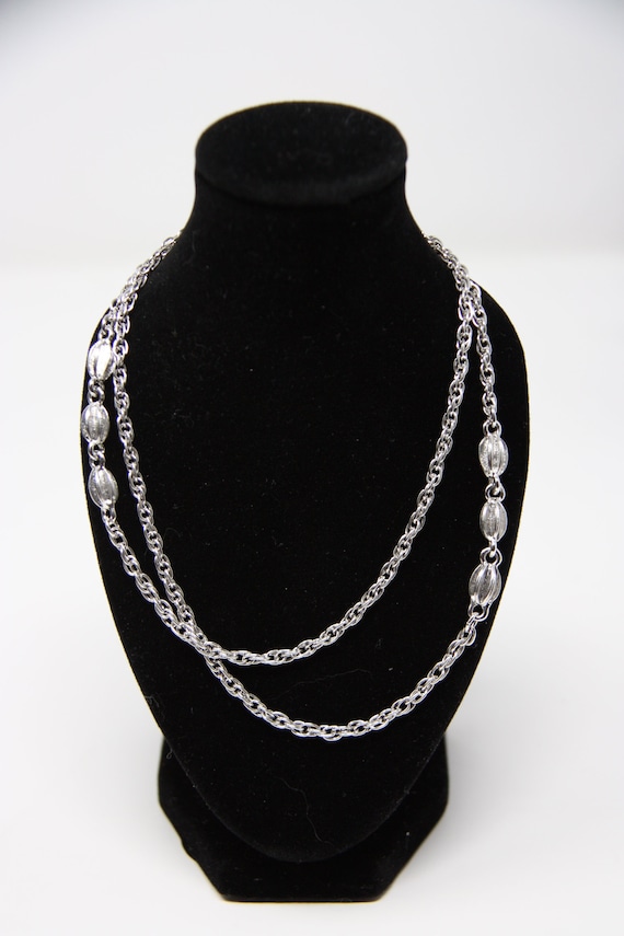 Costume jewelry silver bead chain necklace Monet b