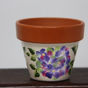 6&quot; Hand painted Flower Pots, succulent pot, terra cotta flower pot  hydrangea garden party