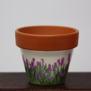 4.5&quot; Hand painted Flower Pots, succulent pot, flower pot party favors, heather
