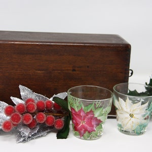 Hand painted Glass Flower Pot Votive Candleholders