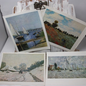 Set of 4 Claude Monet art prints ready for framing