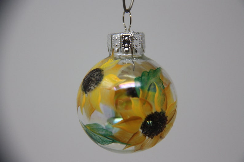 floral ornament garden lover gift garden party favor Hand painted mini glass Christmas ornament