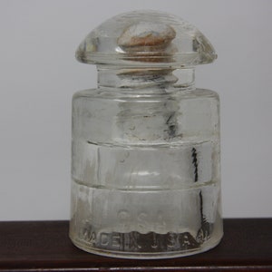Vintage clear glass insulator Pyrex telegraph telephone memorabilia