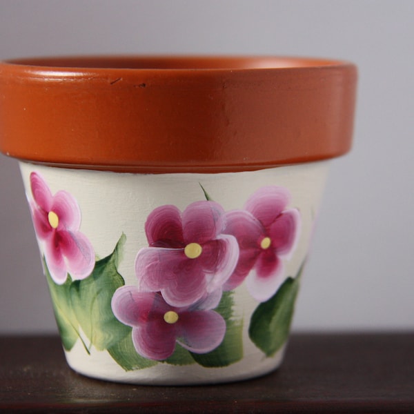 6" Hand painted Flower Pots, succulent pot, terra cotta pot Mother's Day gift