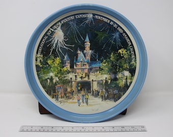 1985 Anaheim commemorative metal serving tray Disneyland