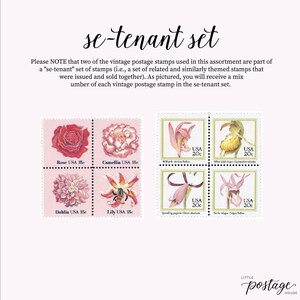 Floral Pink | Vintage Unused Postage Stamps | for 5 Letters | 89 Cents ...