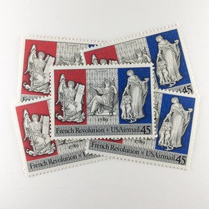 French Revolution Stamps | 10 Unused Vintage Postage Stamps | 45 Cents | 1989